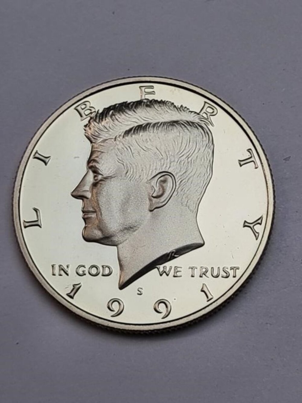 Rare 1991-S Proof Kennedy Half Dollar.. Fine Hair.. Uncirculated.. Cameo Finish
